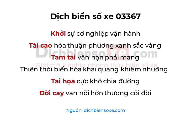 Dịch thơ biển số 03367
