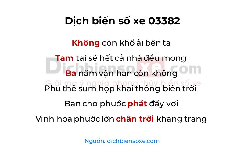 Dịch thơ biển số 03382