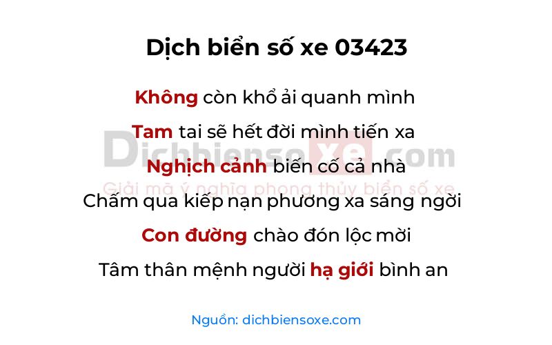 Dịch thơ biển số 03423