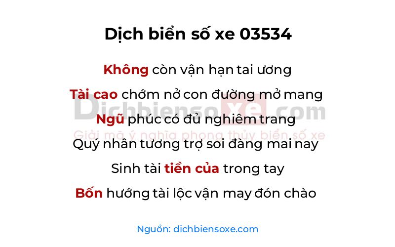 Dịch thơ biển số 03534