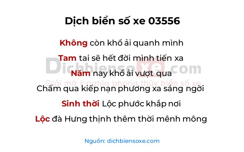 Dịch thơ biển số 03556