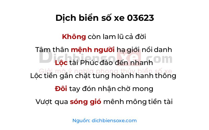 Dịch thơ biển số 03623