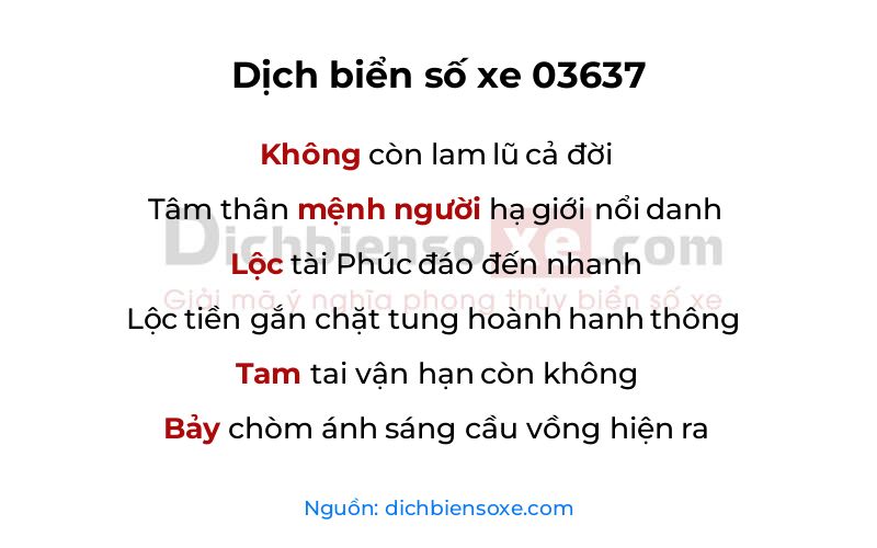 Dịch thơ biển số 03637
