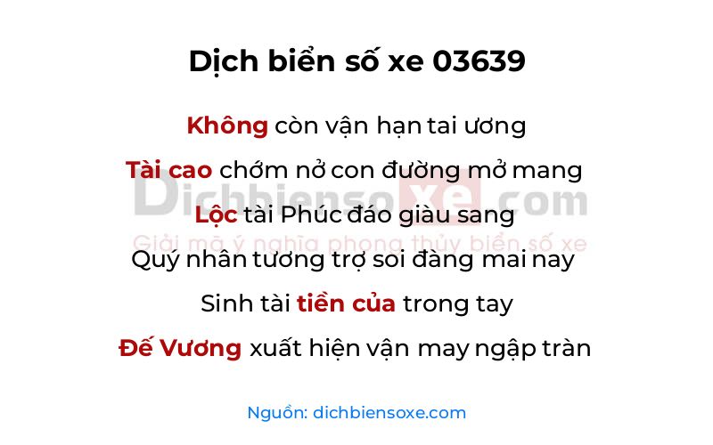 Dịch thơ biển số 03639