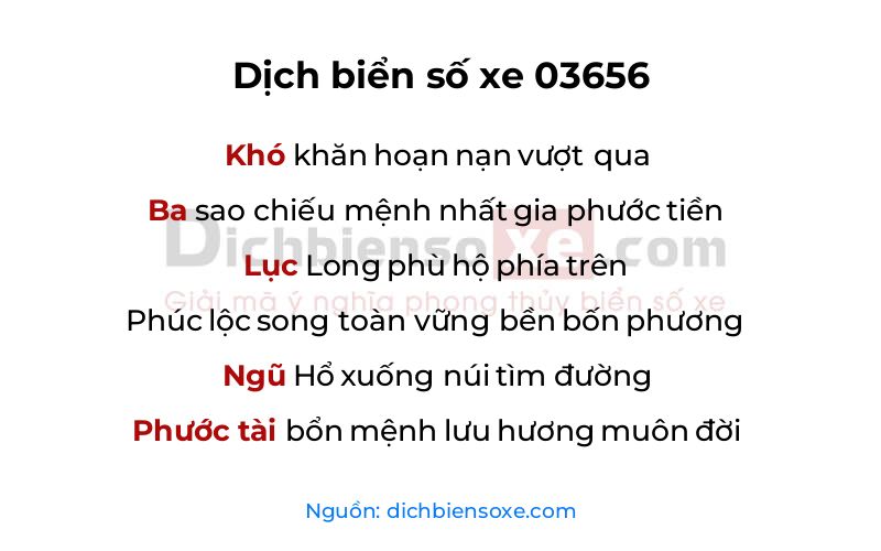 Dịch thơ biển số 03656