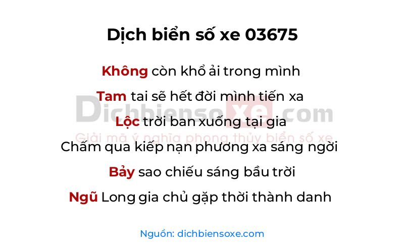 Dịch thơ biển số 03675