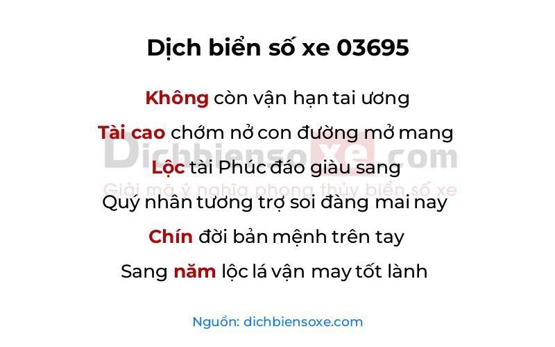 Dịch thơ biển số 03695