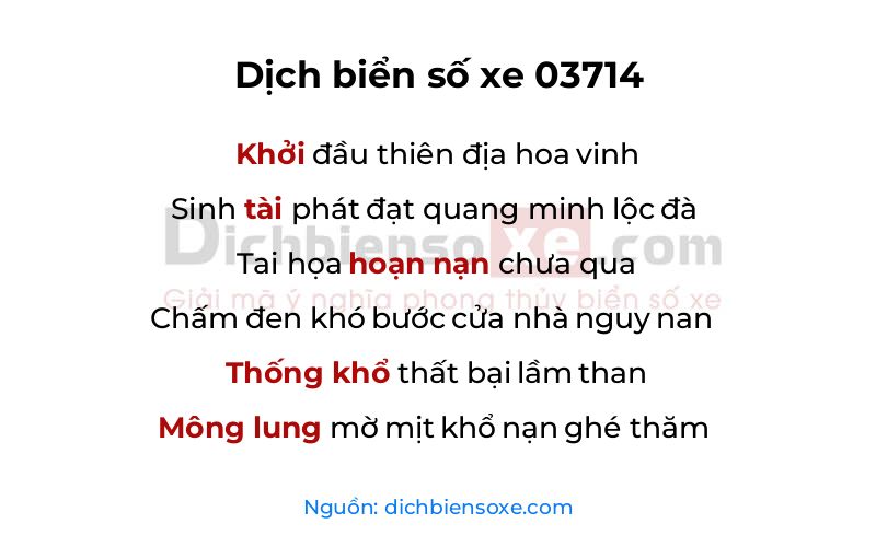 Dịch thơ biển số 03714