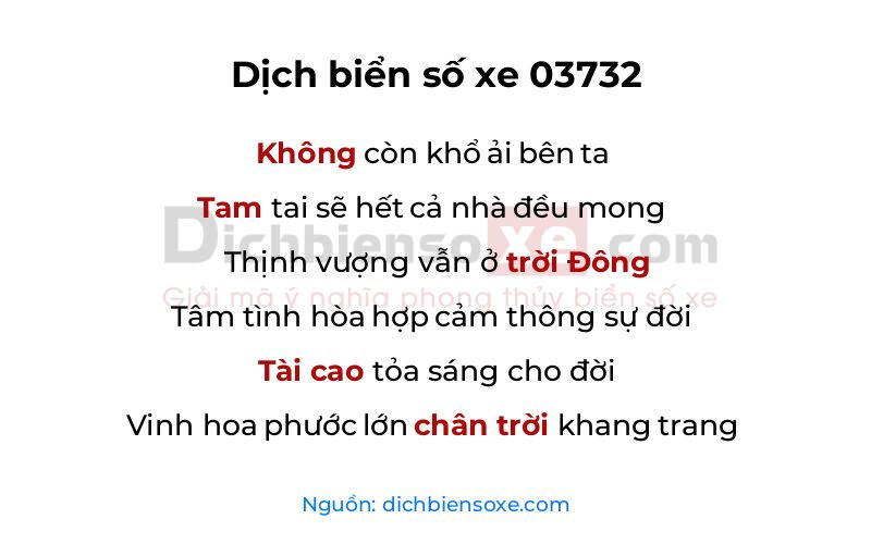 Dịch thơ biển số 03732