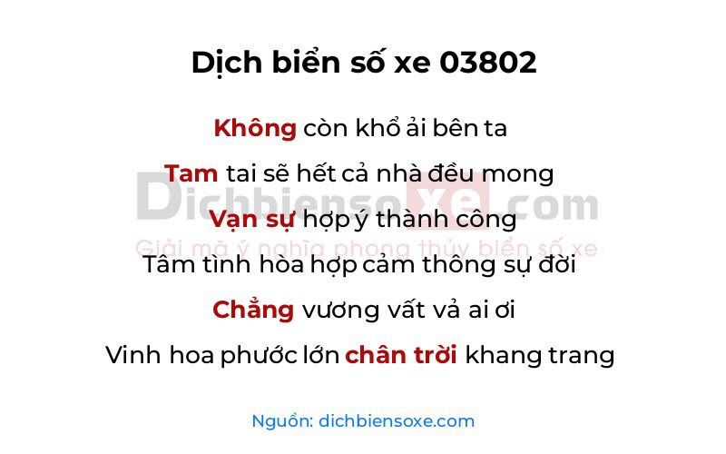 Dịch thơ biển số 03802