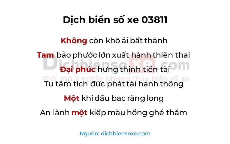 Dịch thơ biển số 03811