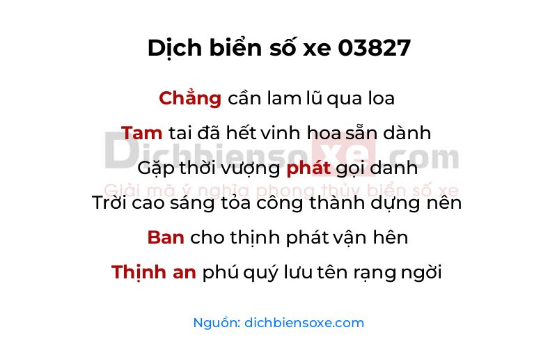Dịch thơ biển số 03827