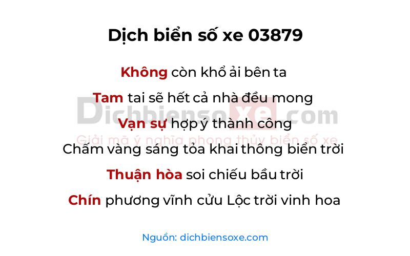 Dịch thơ biển số 03879