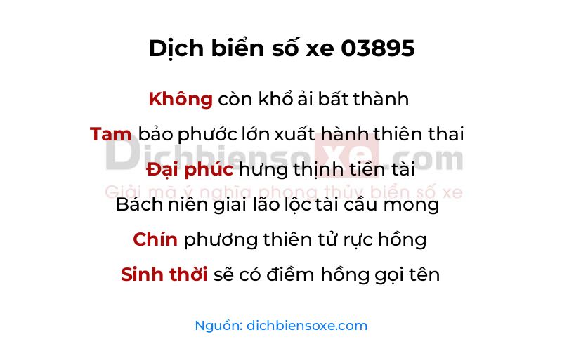 Dịch thơ biển số 03895
