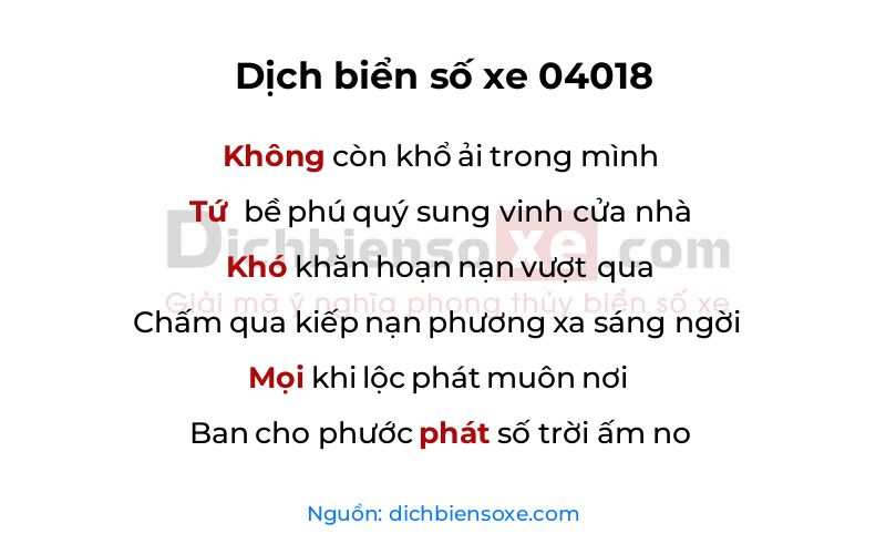 Dịch thơ biển số 04018