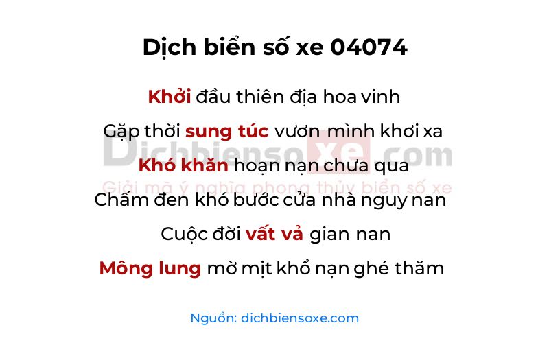 Dịch thơ biển số 04074