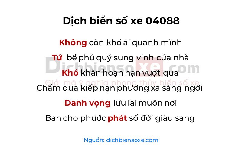 Dịch thơ biển số 04088