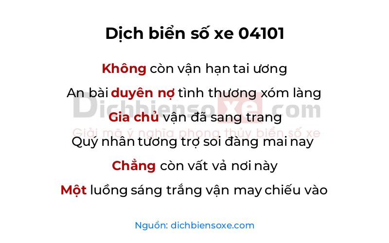 Dịch thơ biển số 04101