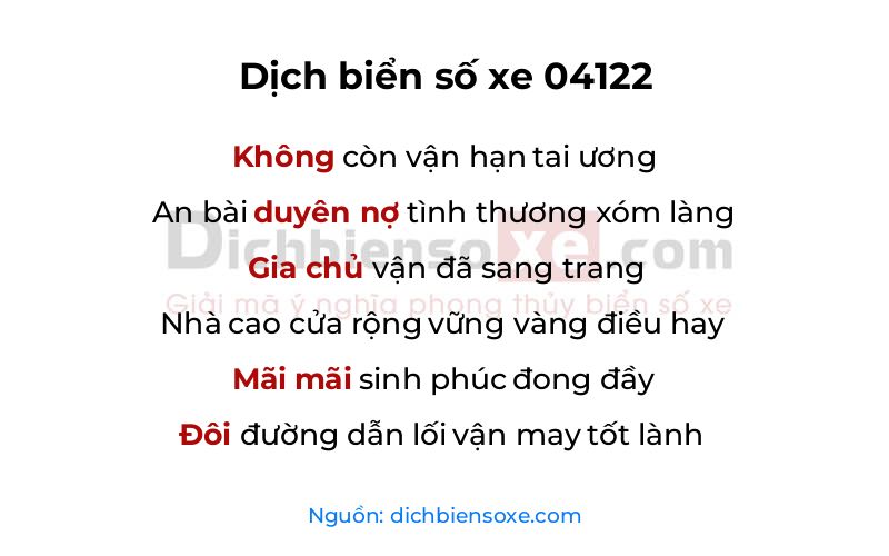 Dịch thơ biển số 04122