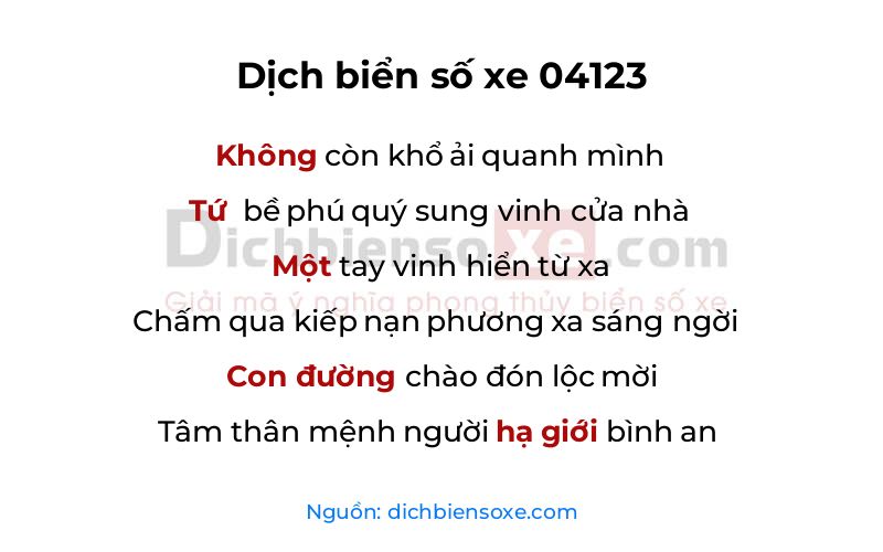Dịch thơ biển số 04123