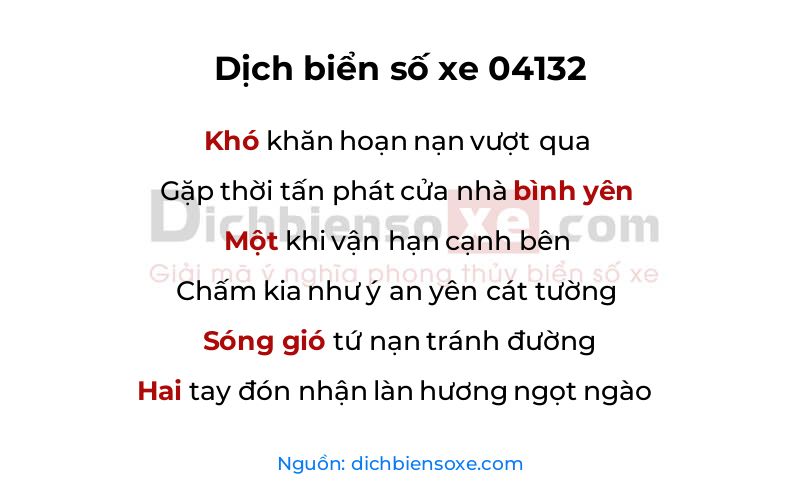 Dịch thơ biển số 04132