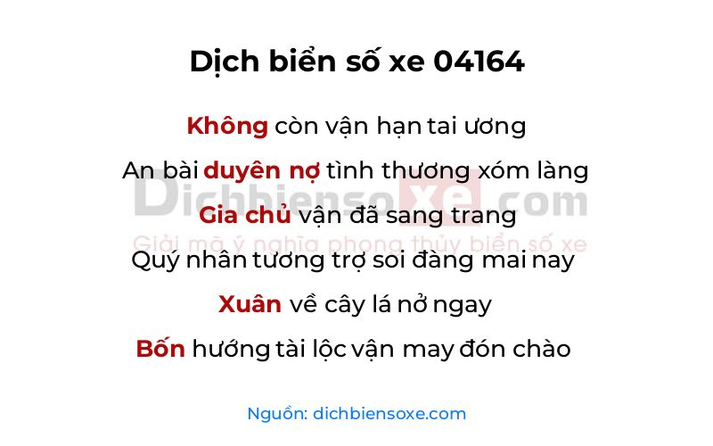 Dịch thơ biển số 04164
