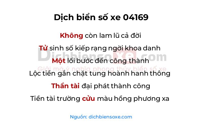 Dịch thơ biển số 04169