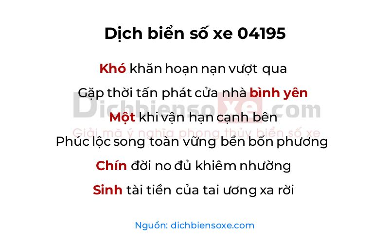Dịch thơ biển số 04195