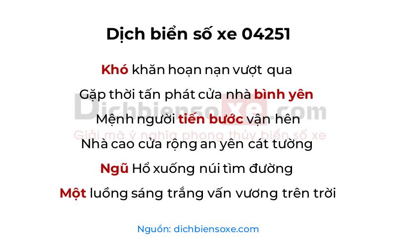 Dịch thơ biển số 04251