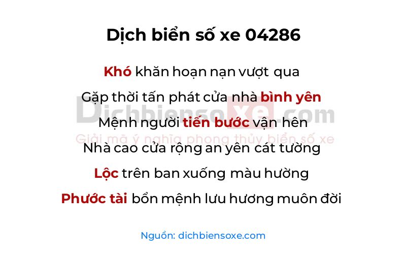 Dịch thơ biển số 04286