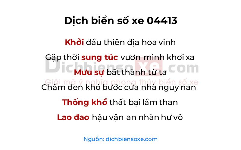 Dịch thơ biển số 04413