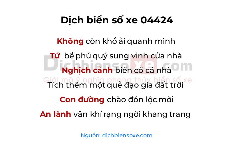 Dịch thơ biển số 04424