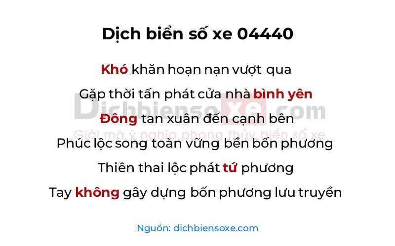 Dịch thơ biển số 04440