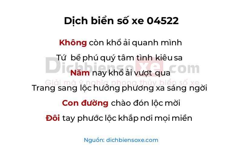 Dịch thơ biển số 04522