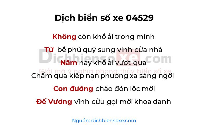 Dịch thơ biển số 04529