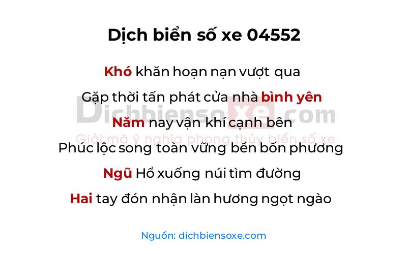 Dịch thơ biển số 04552