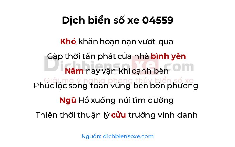 Dịch thơ biển số 04559