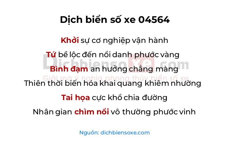 Dịch thơ biển số 04564