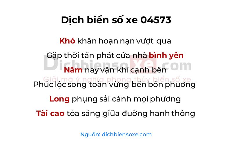 Dịch thơ biển số 04573