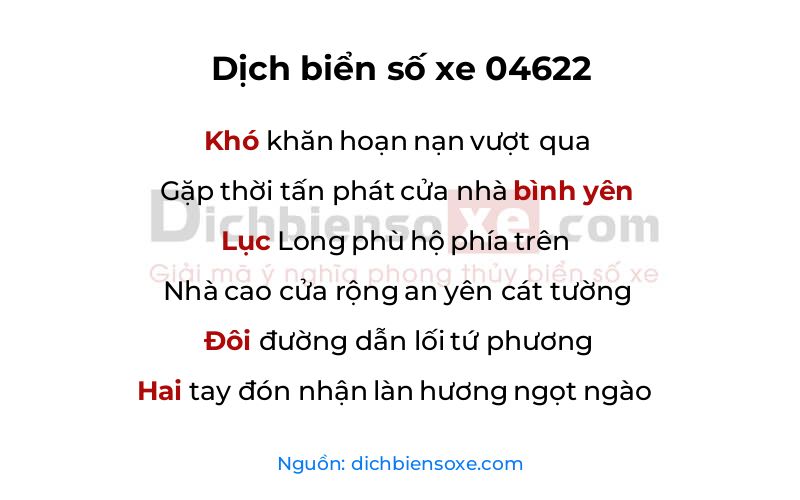 Dịch thơ biển số 04622