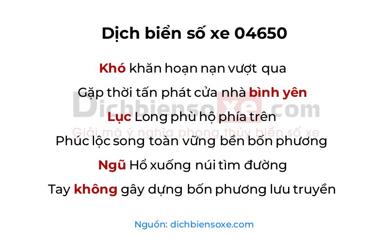 Dịch thơ biển số 04650