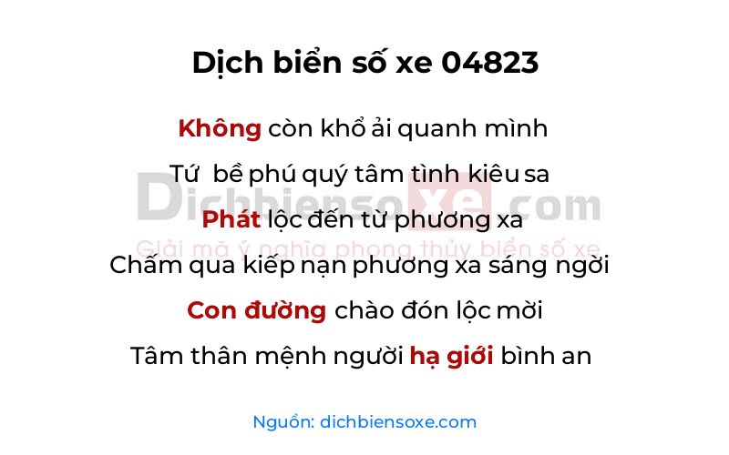 Dịch thơ biển số 04823