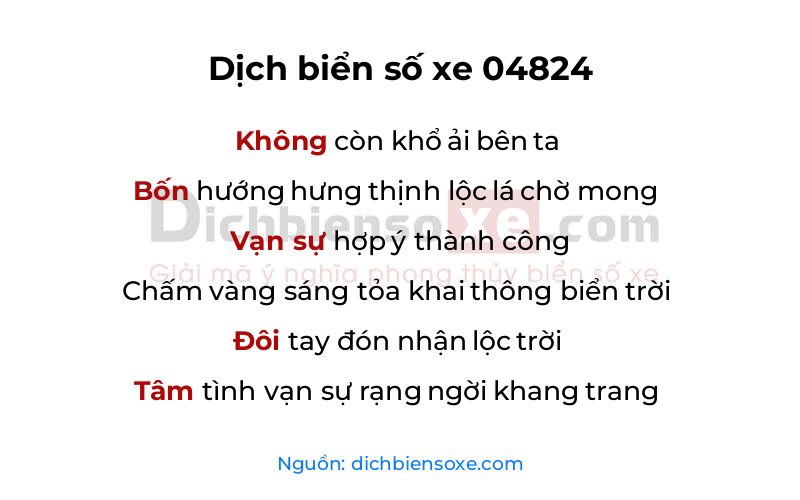 Dịch thơ biển số 04824