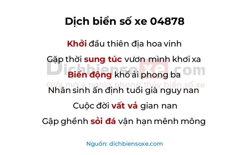 Dịch thơ biển số 04878