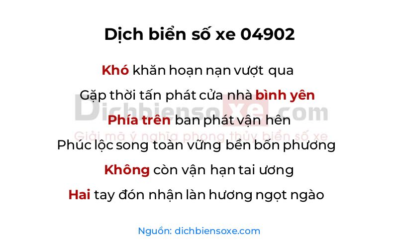 Dịch thơ biển số 04902