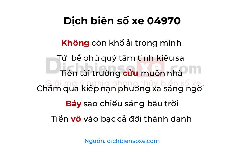 Dịch thơ biển số 04970