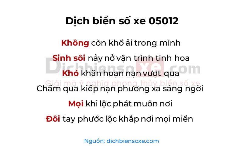 Dịch thơ biển số 05012