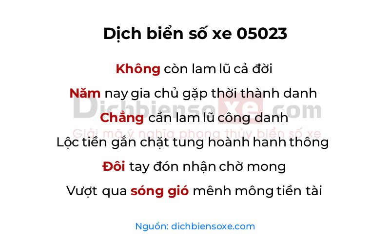 Dịch thơ biển số 05023
