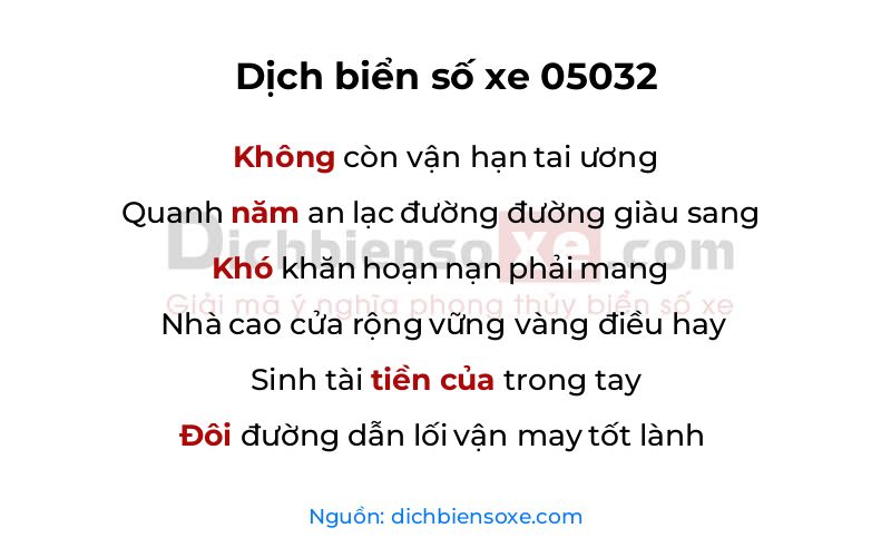 Dịch thơ biển số 05032
