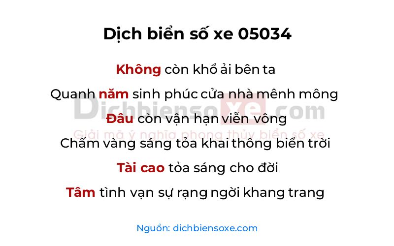 Dịch thơ biển số 05034